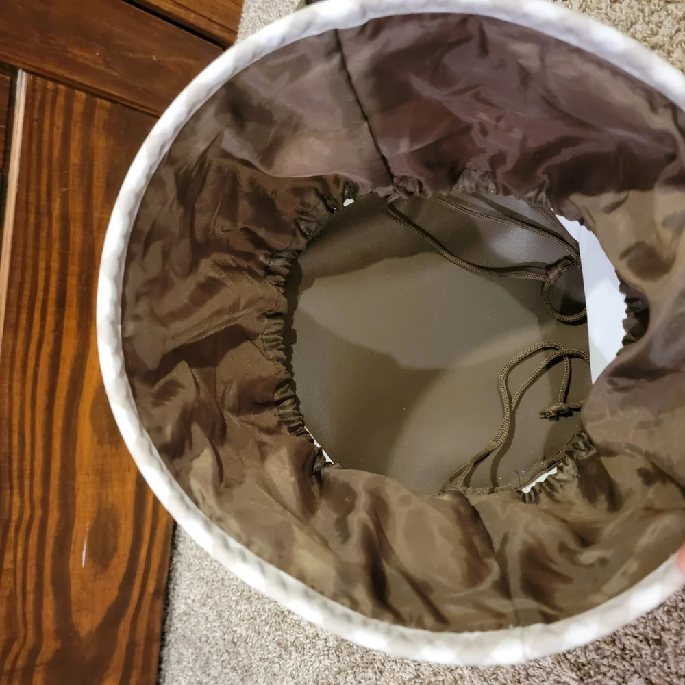 Thirty-one Cinch Top Utility Bin In Taupe Gingham